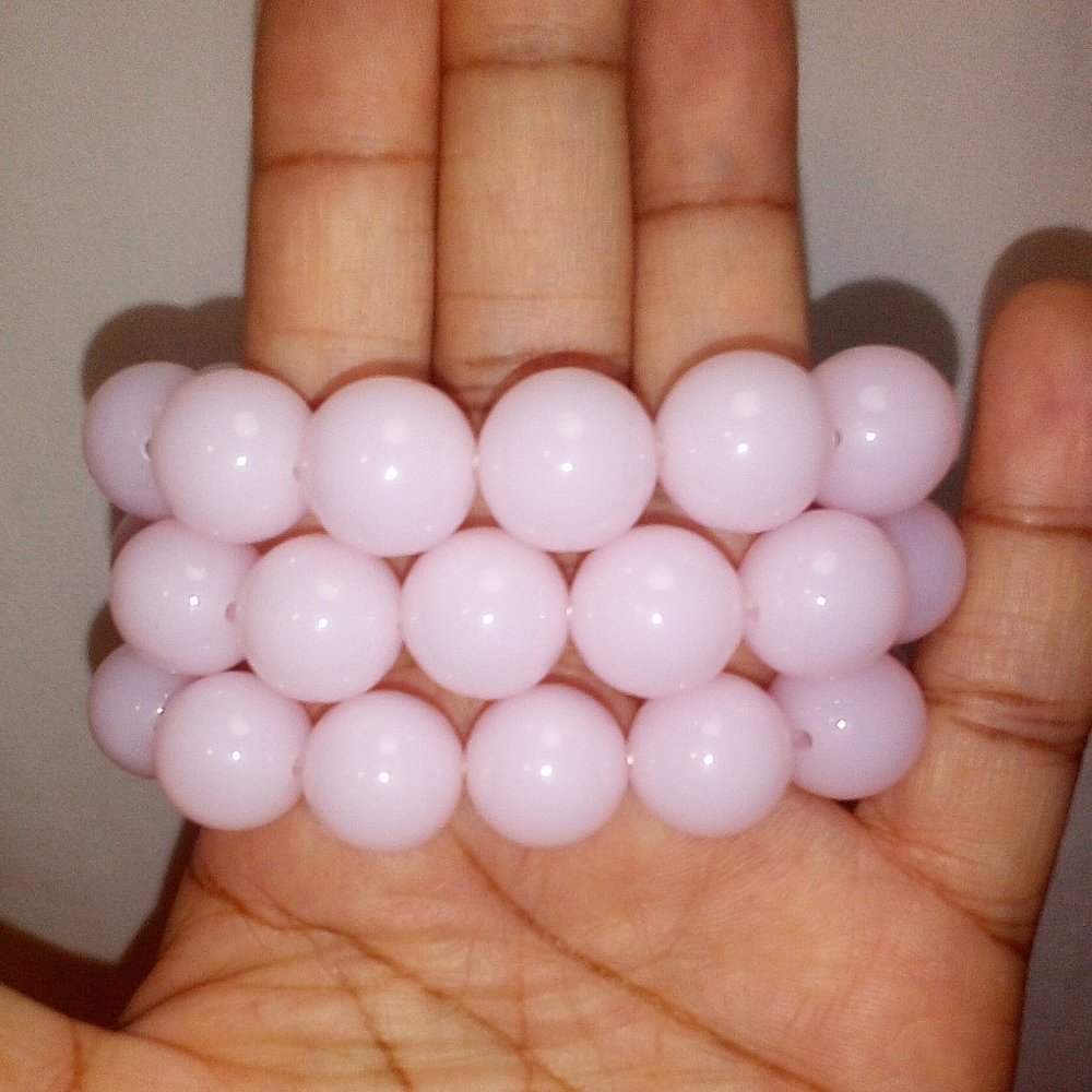 (3) Stretchy Bracelets: Pink.  Elastic.  15mm